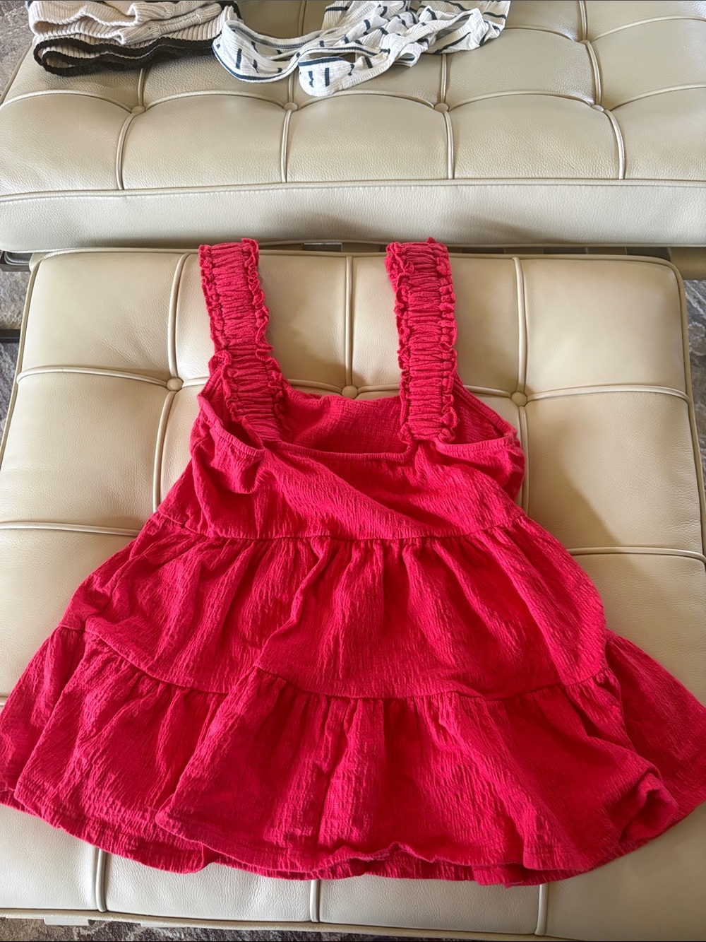 Altar'd State Bright Red Textured Ruffle Strap Top - Picture 3 of 3